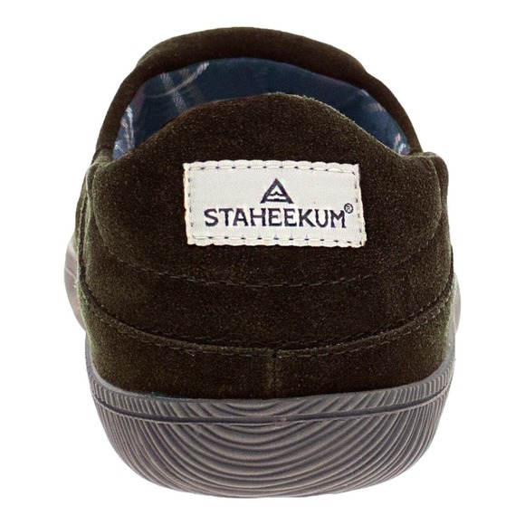 Staheekum Mens‎ Size 11 Olive Green Suede Slip On Shoes Plaid Lined Loafers main image 5